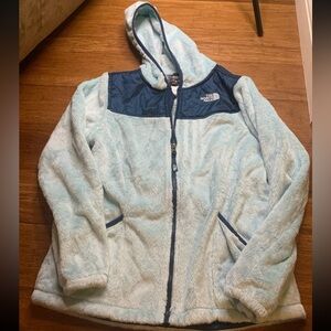 The North Face Girls Blue Oso Full Zip Hooded Fleece Jacket girls XL